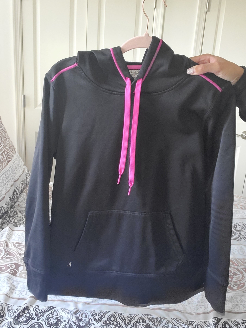 Danskin Now Black Hoodie with Hot Pink Accents
